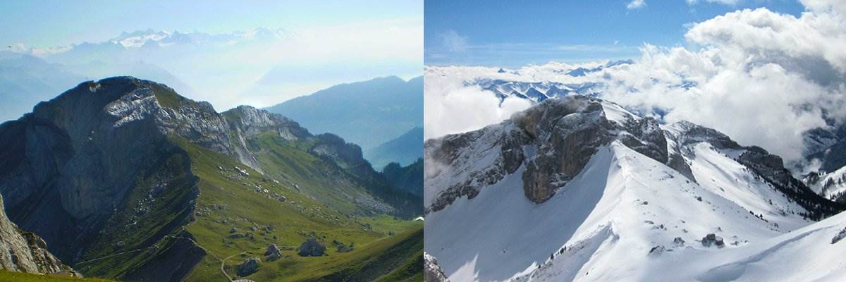 Mount Pilatus, Switzerland: Summer vs Winter