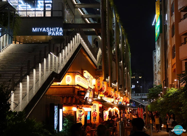 Detail of Miyashita Park at Night, Shibuya