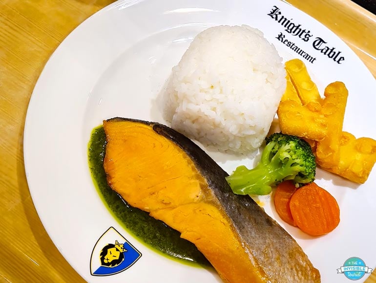 Salmon Meal at Knights Table, Nagoya Legoland Japan