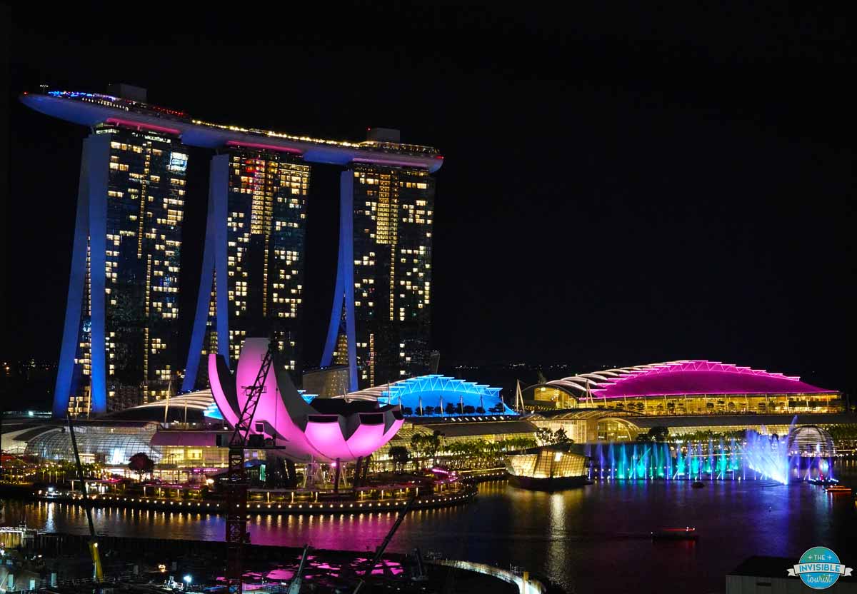 Marina Bay Spectra Light Show view from my room at the ParkRoyal Collection Hotel Singapore