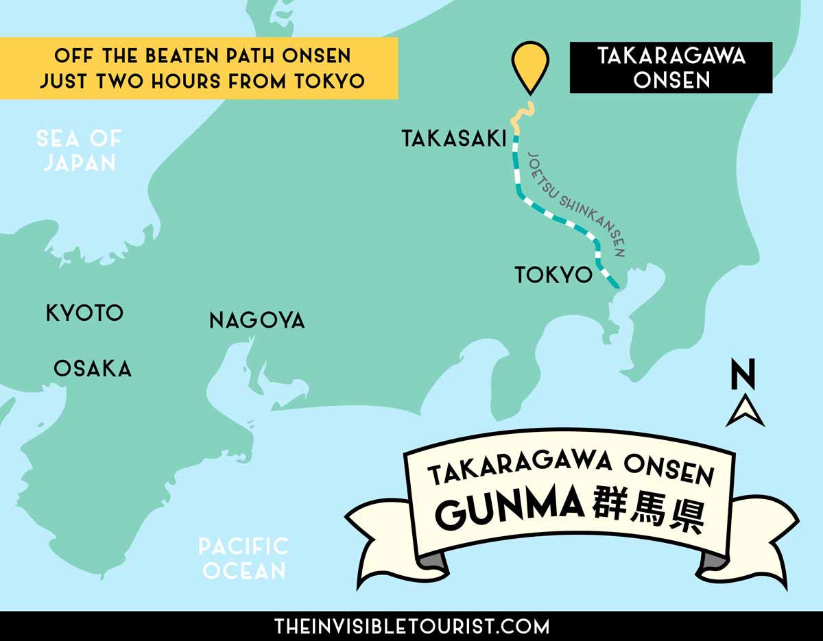 Takaragawa Onsen Osenkaku, Gunma Japan Map