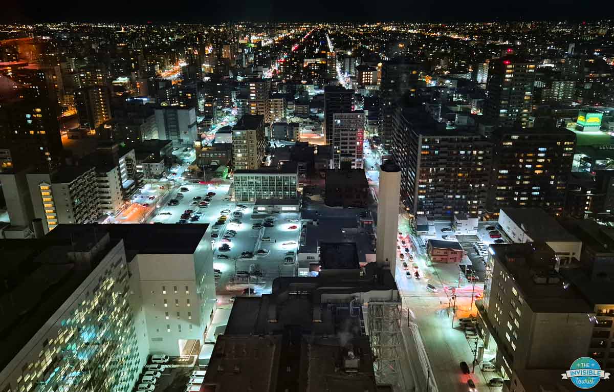 Night view over Sapporo Hokkaido from my hotel