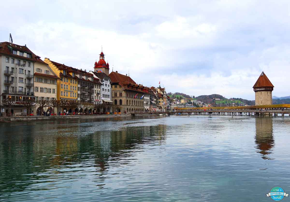 Spring afternoon by the river in Lucerne