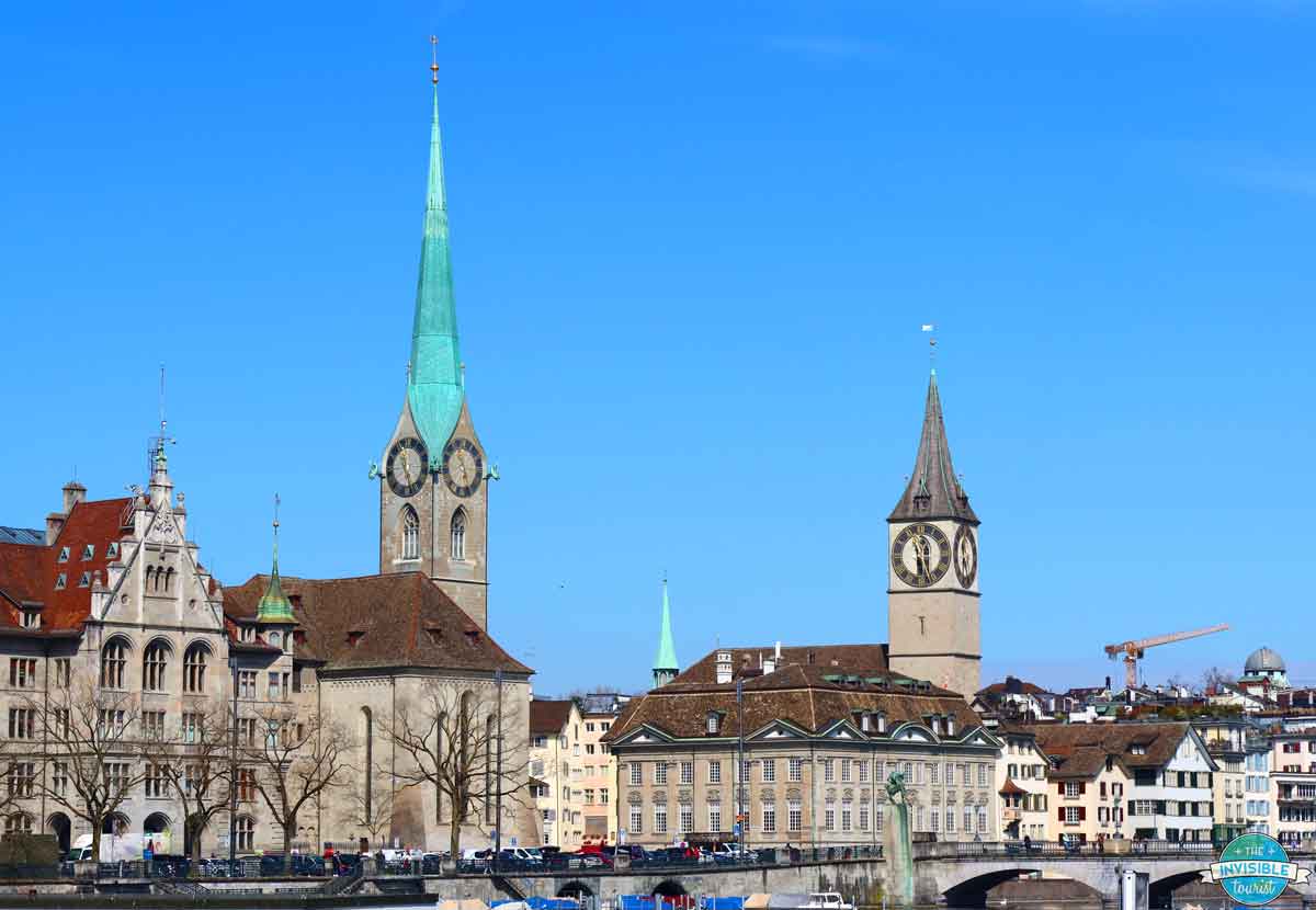 Old Spires of Zurich on a clear spring day