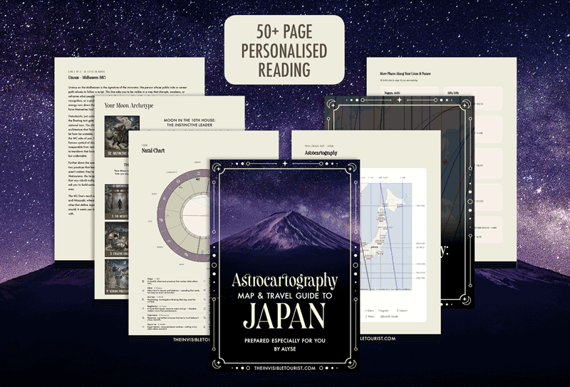 What's Inside Your Unique Astrocartography Map & Travel Guide to Japan | The Invisible Tourist
