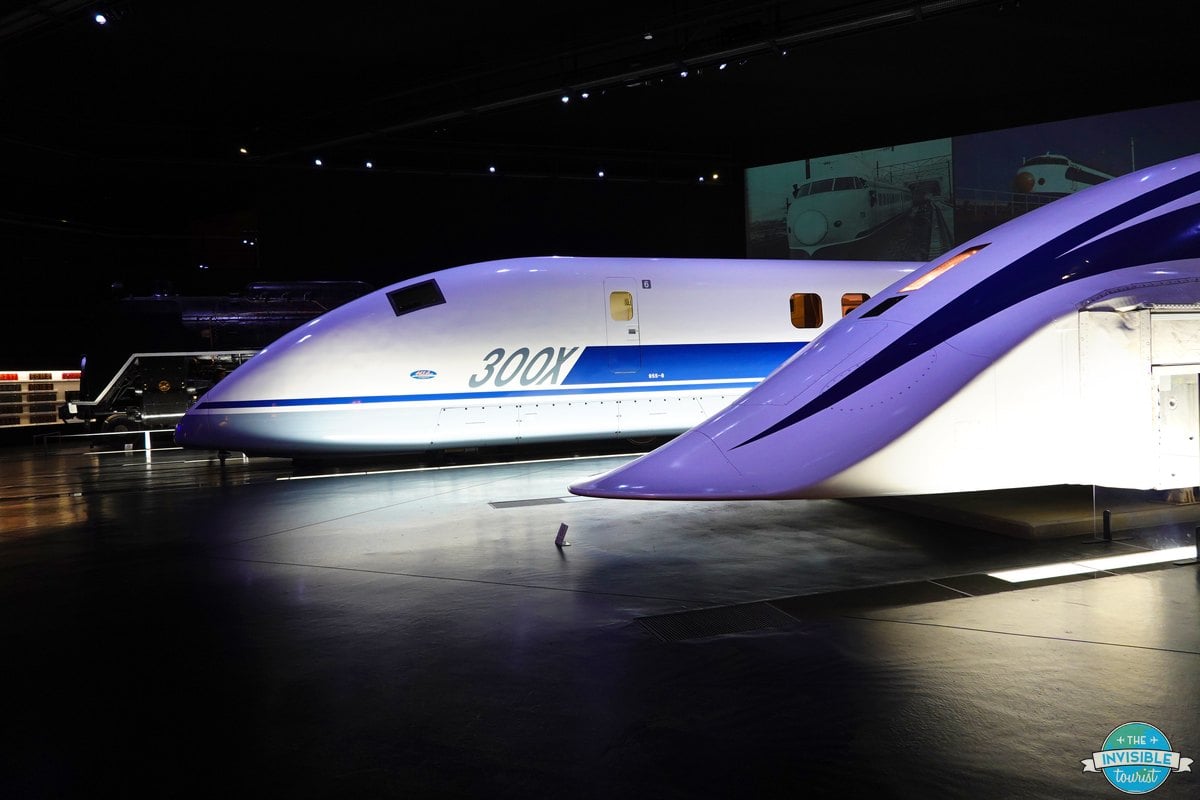 300X Shinkansen test train and a superconducting maglev at the SCMaglev and Railway Park, Nagoya